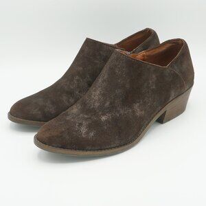 Lucky Brand Ferryn Dark Brown Suede Ankle Booties - Size 8.5M / 38.5